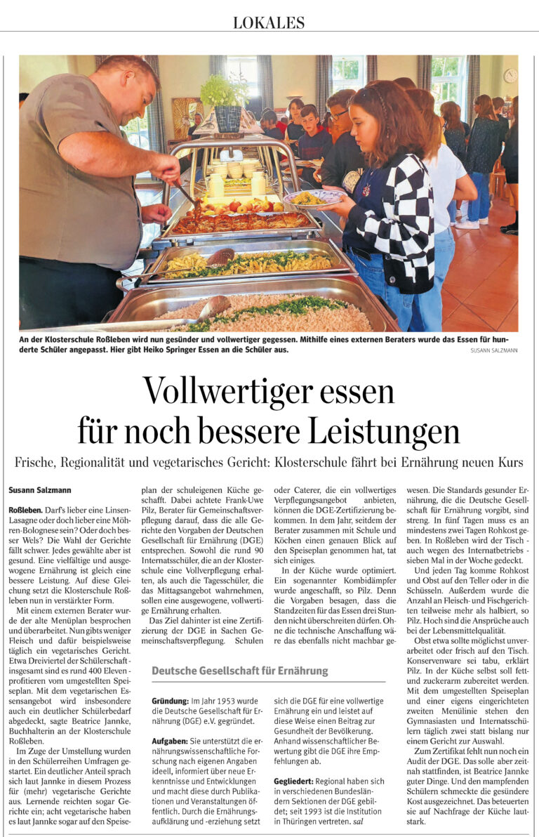 Artikel der Thüringer Allgemeinen Zeitung